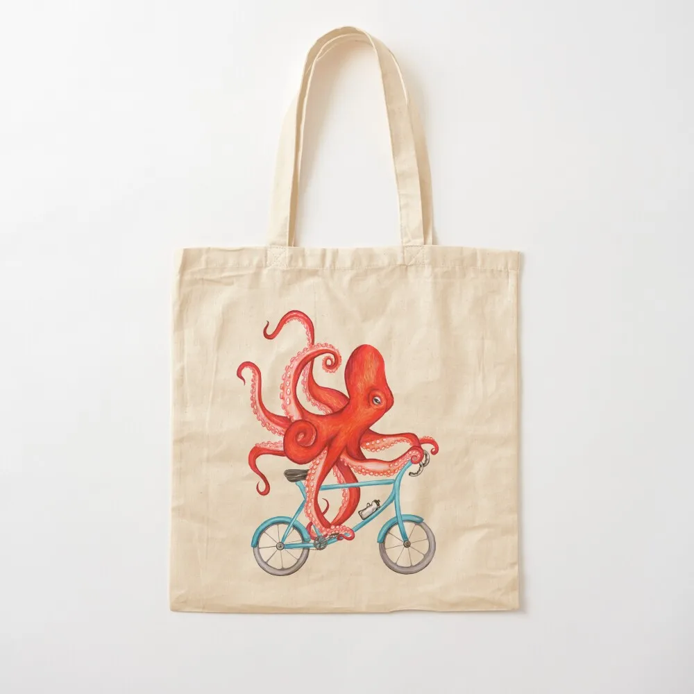 Cycling octopus Tote Bag Canvas cloth bag woman sac pour femme canvas tote bag Canvas Tote