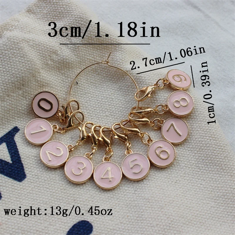 Nouveaux pendentifs numériques en émail bricolage 0-9 ensemble de pendentifs en alliage Unique avec fermetures à homard pour la fabrication de porte-clés, colliers et Bracelets