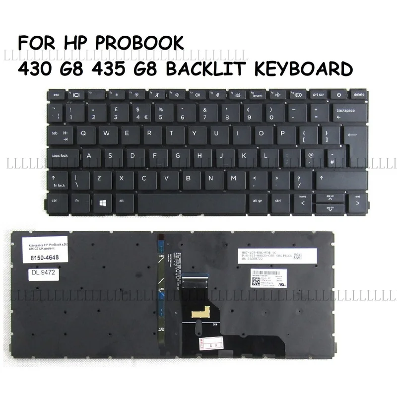 A + nuevo teclado para ordenador portátil + retroiluminación UK para HP ProBook 430 G8 435 G8 X360 435 G7 435 G8