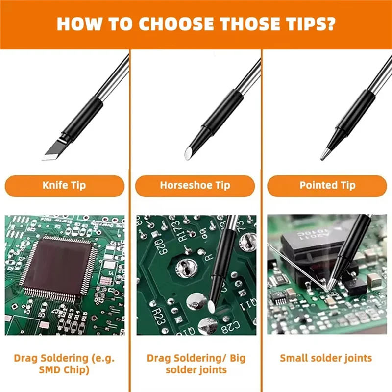 PORK-2X ミニコードレスはんだごてキット USB ポータブルはんだごて LCD 温度調節可能なはんだキット グレー