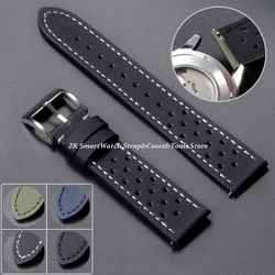 Premium Quality Nylon Sailcloth Watch Strap 18mm 20mm 22mm Band Waterproof Fabric Bands Quick Release Wristband Belt Accessories