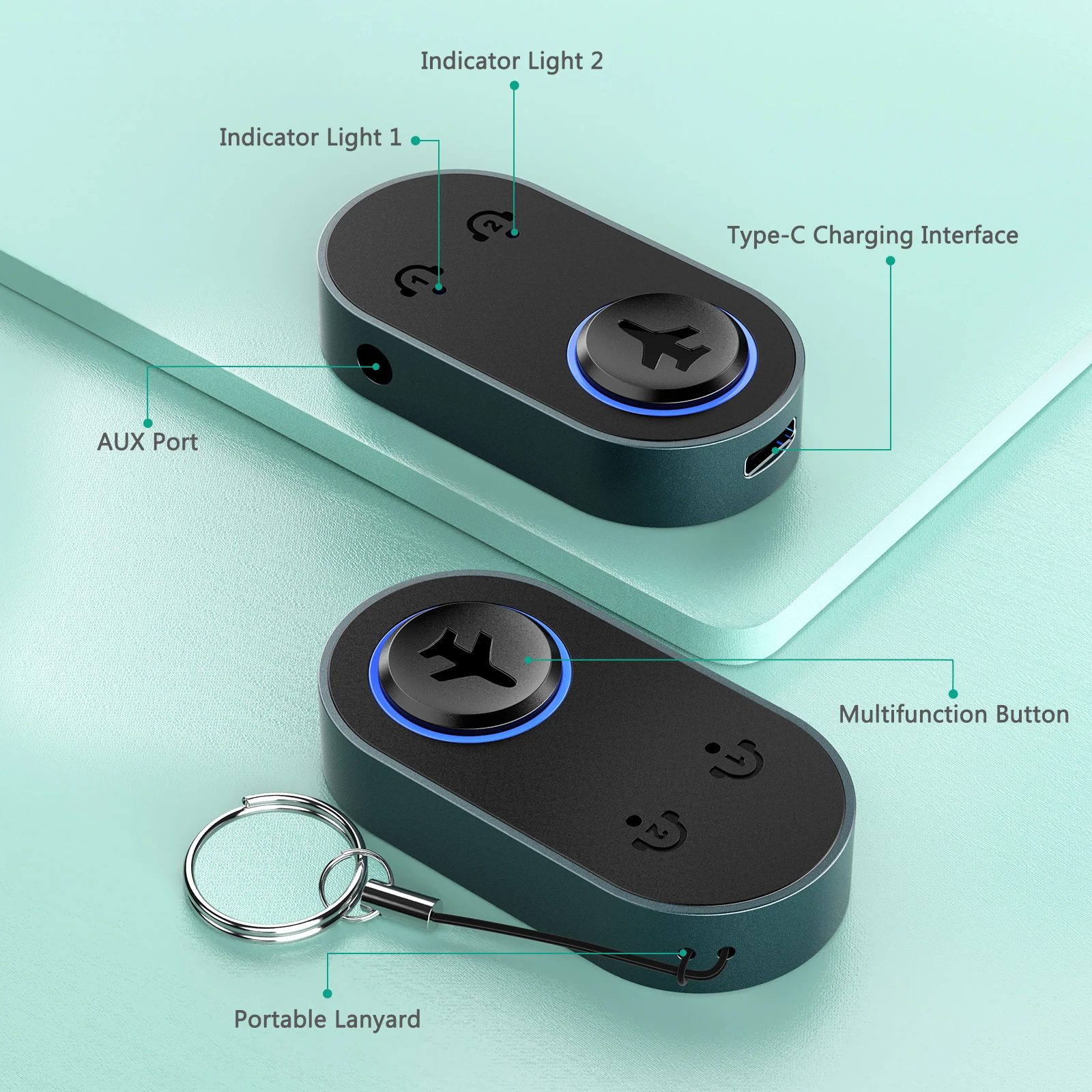 ORIA Bluetooth 5.3 Adapter Wireless Transmitter AUX Audio Adapter with Dual Connection for TV Desktop Computers CD Players