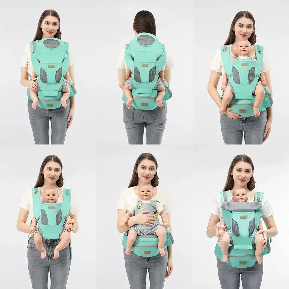 3 IN 1 Baby Carrier กระเป๋าเป้สะพายหลัง Hipseat สําหรับทารกแรกเกิด 0-36M ERGONOMIC สายรัดสลิงขนาดใหญ่ 4 Seasons ที่ถอดออกได้ backboard