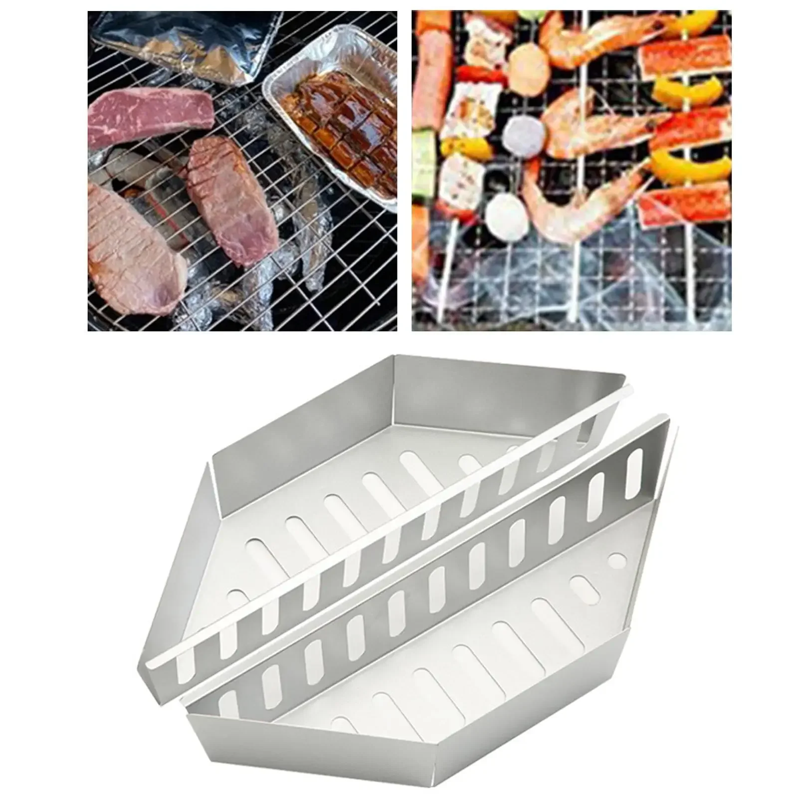 2Pcs Charcoal Baskets BBQ Tool Lightweight Heavy Duty Grilling Tray Barbecue Baskets  Grilling Outdoor Picnic Camping Travel