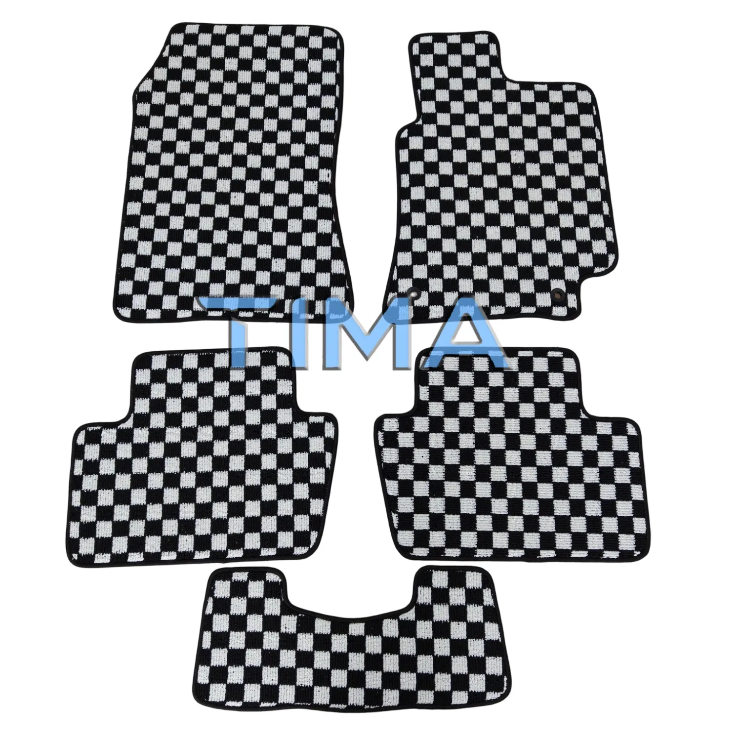 Customizing Checkered Pattern Car Mats Dice Car Floor Mat Accessories 5PCS For 1999-2005 Lexus IS200 XE10 Right Hand Driveor