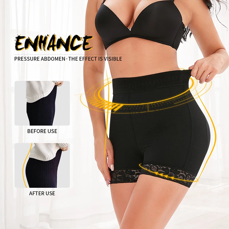 Women Slimming Panty Seamless Butt Lifting Body Shaper BBL Shorts Tummy Control Waist Trainer Lace Under Dress Underwear Corset