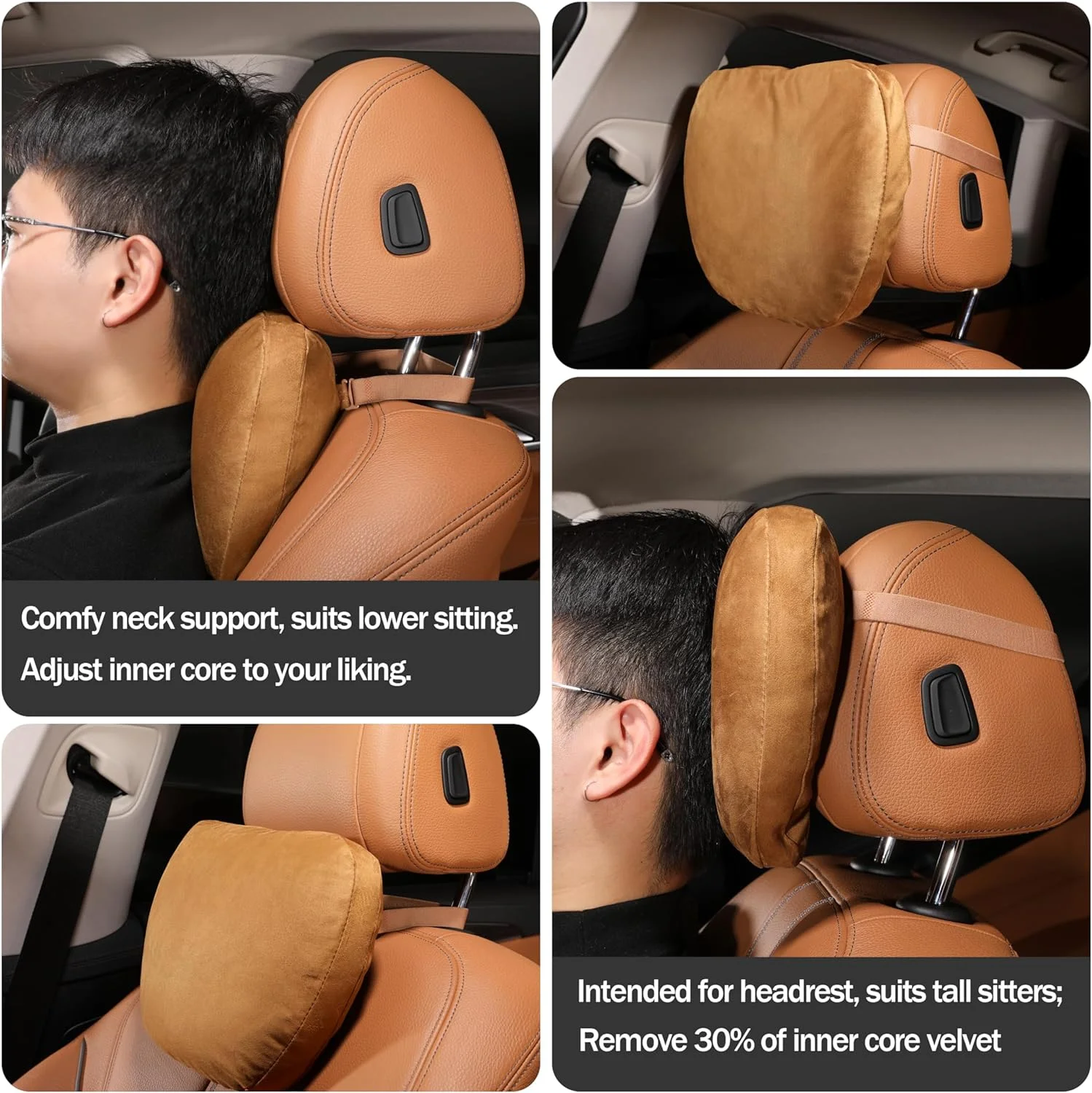 Car Neck Pillow Car Seat Headrest Pillow Auto Memory Cotton Protector Cushion For Universal Car Head Support for Gaming Chair