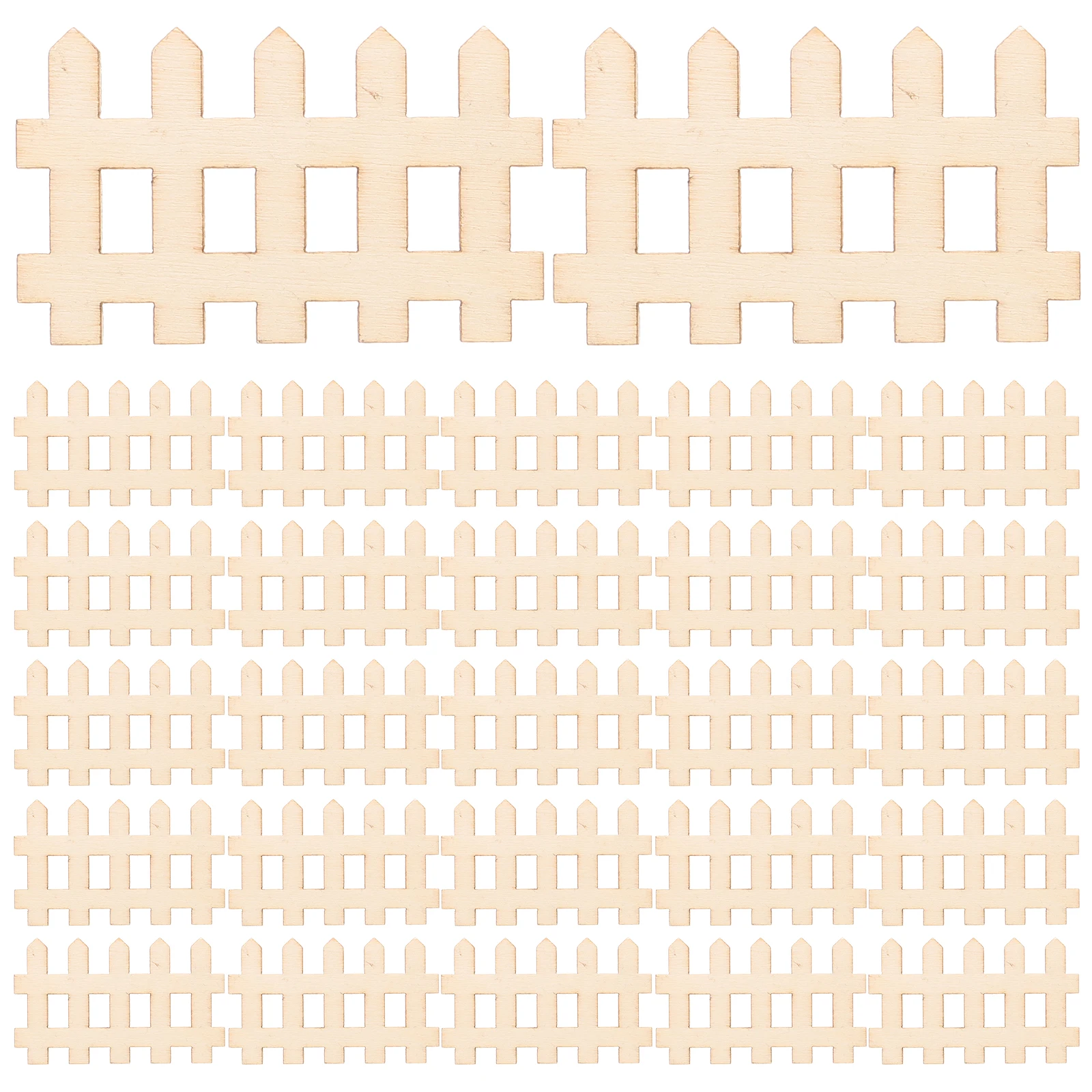 

100 pcs Wooden Fence Props Mini Garden Decoration Blank Wood Slices Paintable Craft Supplies Home Decor Wooden Picket Fence