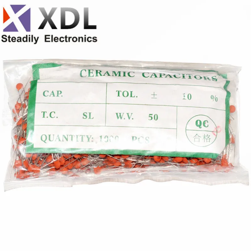 1000 Stück Keramikkondensator 50V 1pF ~ 100nF 0,1uF 104 4,7PF 10PF 22PF 33PF 47PF 100PF 101 220PF 221 330PF 470PF 1NF 103 47NF 473