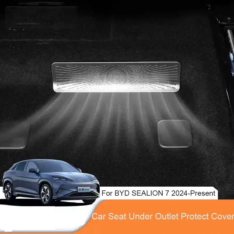

Car ABS Interior Seat Under Outlet Frame Sequins For BYD SEALION 7 EV 2024-2026 Dashboard Outlet Protect Cover Auto Accessories