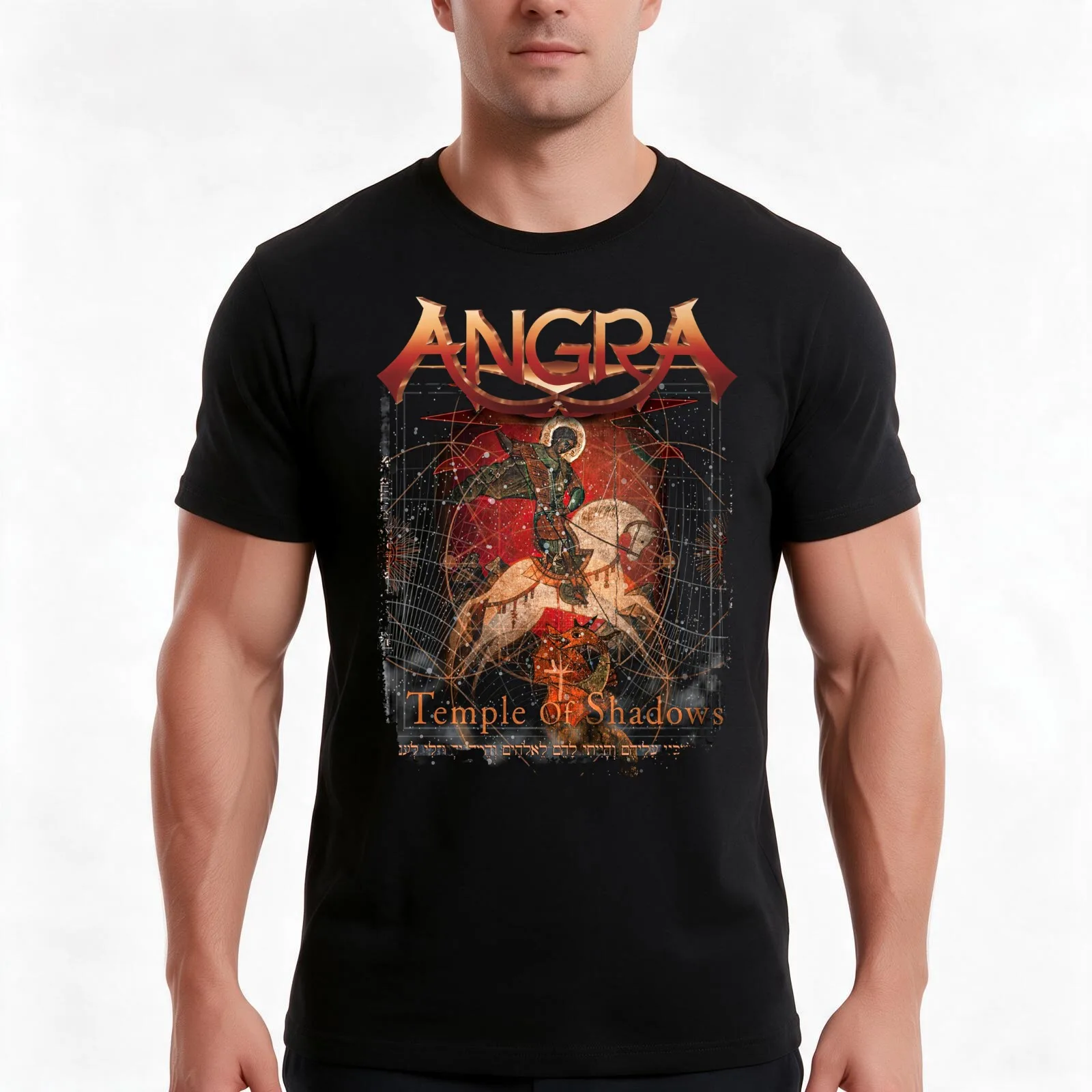 Angra - Temple of Shadows T-Shirt, Summer Casual Cotton Tee, Oversized Streetwear Tops, Vintage Graphic Print, Unisex Men Women