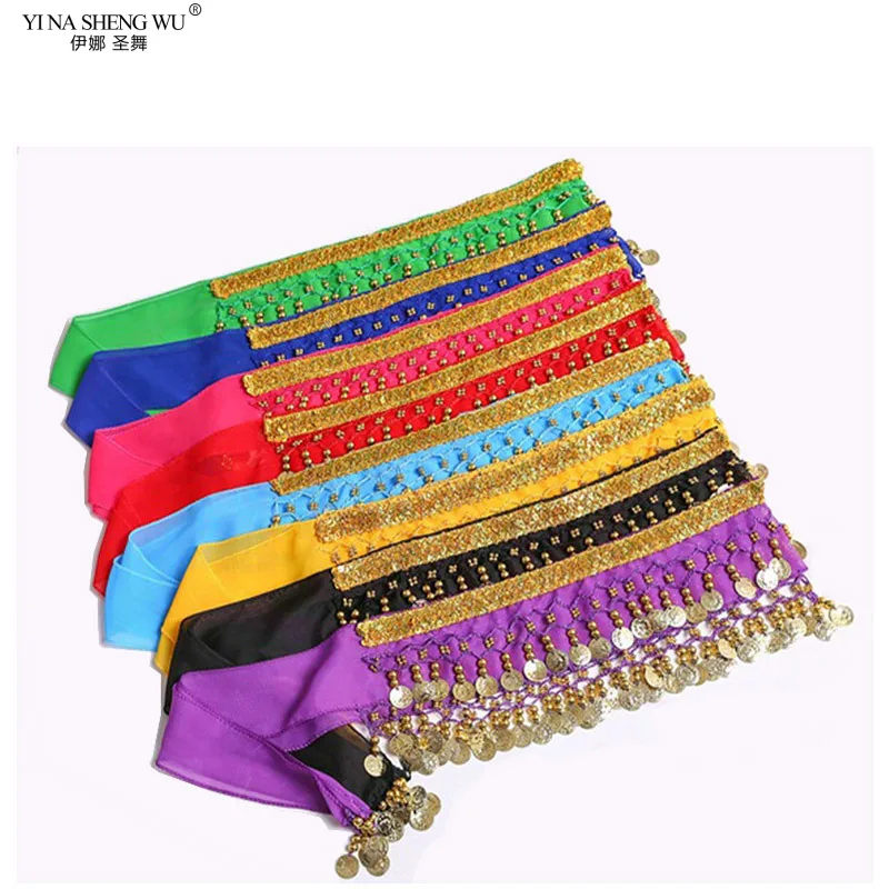 Women Belly Dance Hip Scarf Accessories Oriental Dance Belt Belly Dance Coin Sequin Tassel Hip Skirt Adult Dance Waist Chain