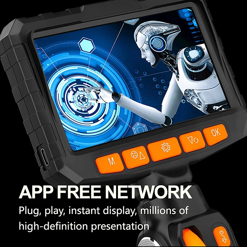 LCD 모니터 산업용 검사 카메라 360 관절형 내시경 1080P 6.0mm 4.3인치 자동차용 양방향 관절 포함