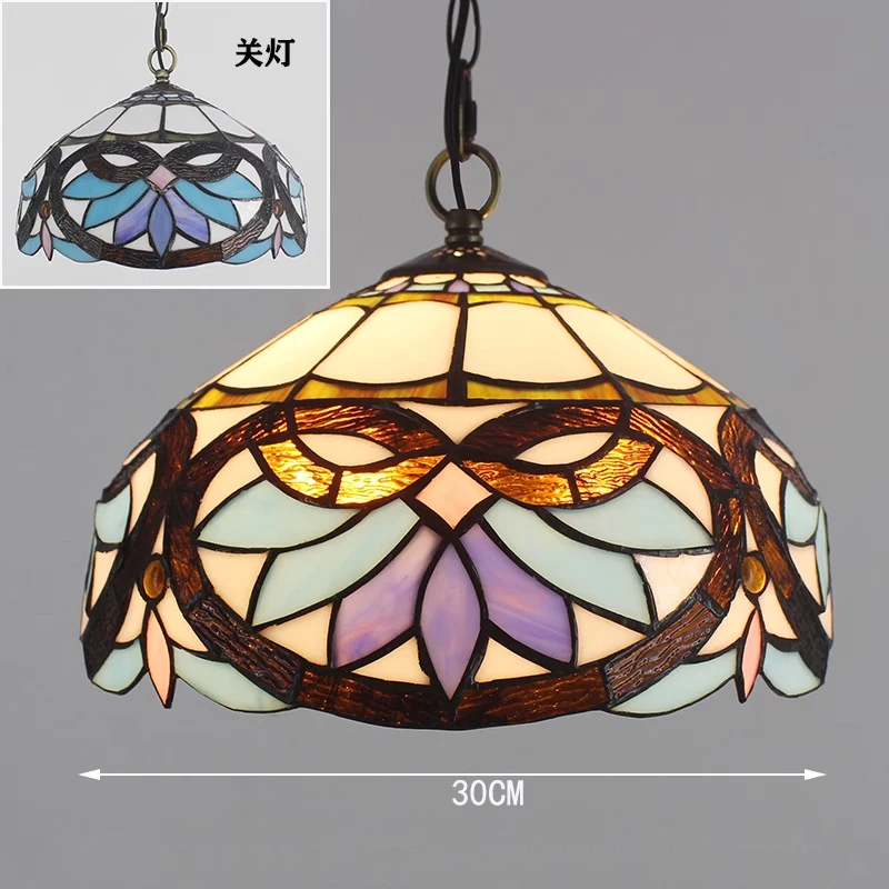 Imagem -06 - Tiffany Uva Manchado Vidro Luzes Pingente Vintage Mediterrâneo Hanglamp Sala de Estar Decoração Pendurado Lâmpada Suspensão Luminária