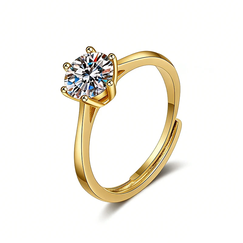 

Heart Moissanite Ring Open adjustable Engagement For Women Wedding Fashion Jewelry Party Gifts