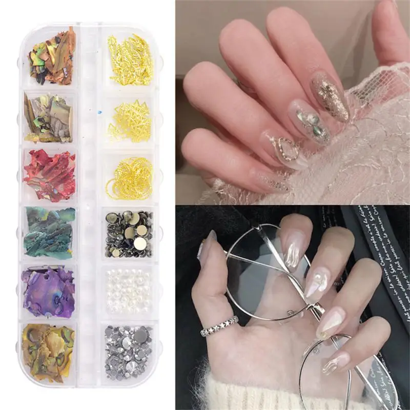 Box Crystal Nail Art Rhinestone Gold Silver Clear Flat Bottom Mixed Shape Glitter Nail Gems Nail Art 3D Decoration