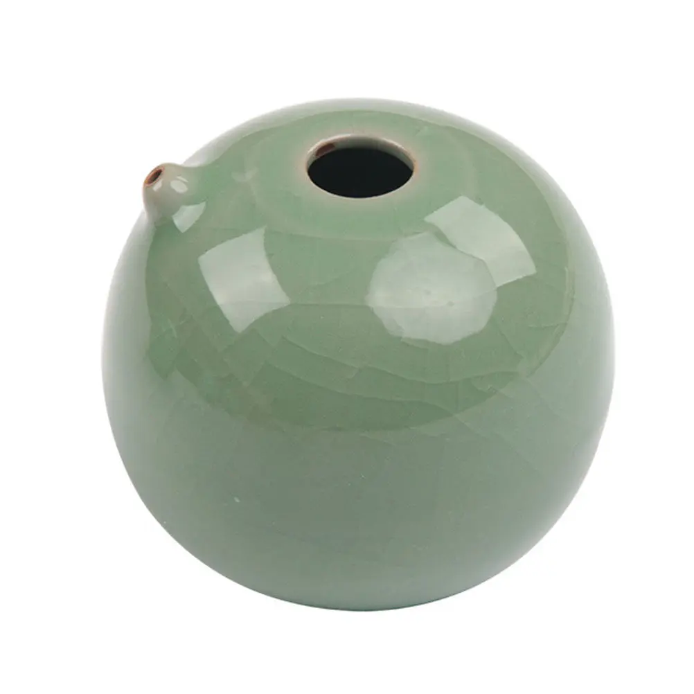 Elegant Celadon Glazed Ink Droplet Ceramic Water Dropper for Chinese Calligraphy Dripping Artistic Study Accessory Home Decor