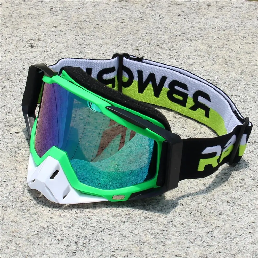 Herren Retro Motorrad-Sonnenbrille Nachtsicht Motocross Schutzbrille MX Fahrbrille Vintage Helm-Brille