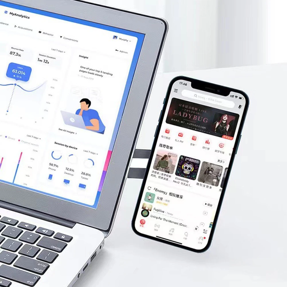 ที่ยึดโทรศัพท์มือถือสำหรับแล็ปท็อป ปรับระดับได้ ใช้กับแล็ปท็อปหรือติดตั้งด้านข้างจอคอมพิวเตอร์ ที่ยึดโทรศัพท์แบบแม่เหล็กสำหรับ iPhone 13/12 Series