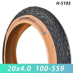 ARISUN 20x4.0 Fat Tire Snow Bicycle Mobilebike 20PSI Brown Edge Anti-slip Electric Beach 60TPI Bike MTB Bicycle Tire