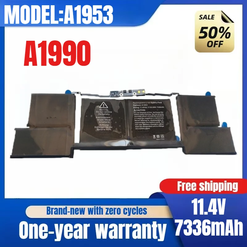 For  MacBook Pro 15 Inch 2018 A1990 A1953 Laptop Battery High Capacity Battery High Quality Replacement Battery