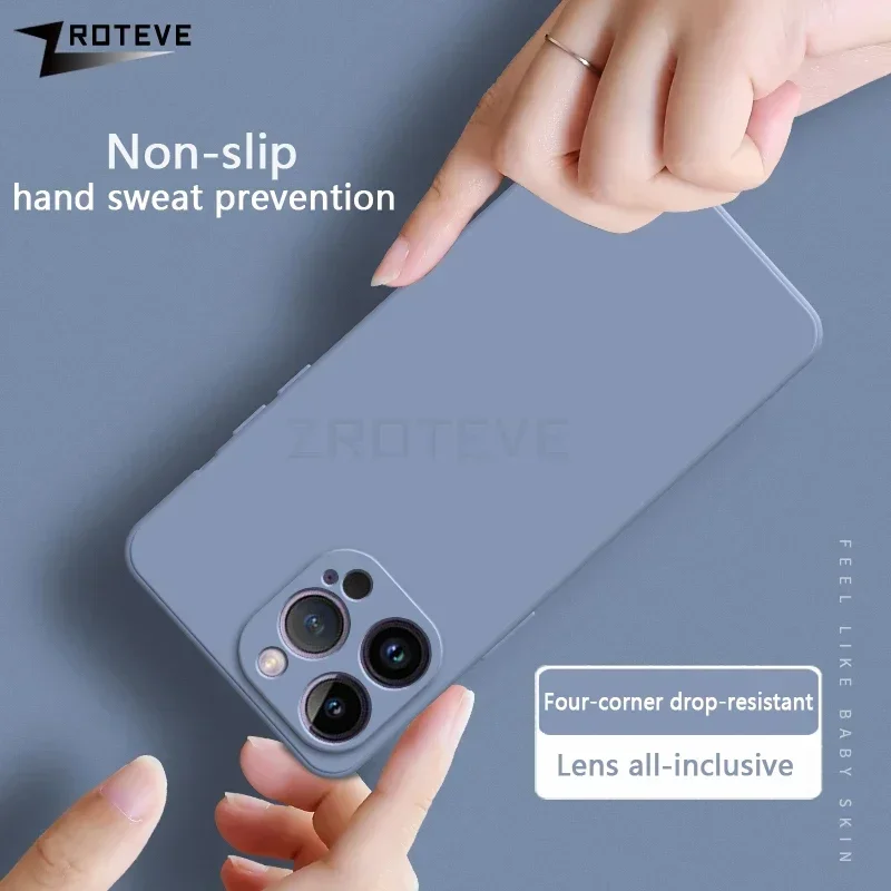 For iPhone16 Pro Max ZROTEVE Silky Liquid Silicone Soft Cover For iPhone 16 15 14 Plus 11 12 13 Mini SE 2 3 2020 2022 Phone Case