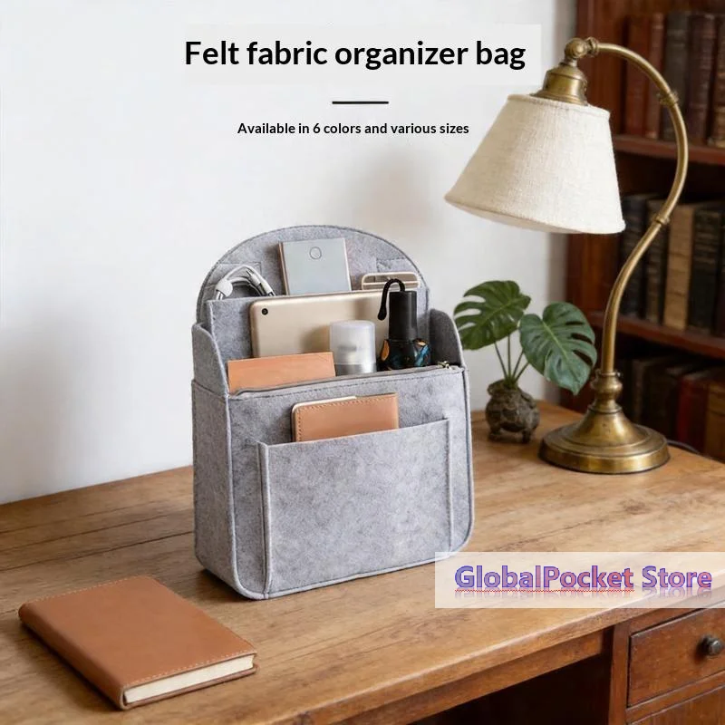 Felt Backpack Organizer Insert Multi Compartment Bag In Bag Liner Large Capacity Lightweight Divider For Travel School Storage
