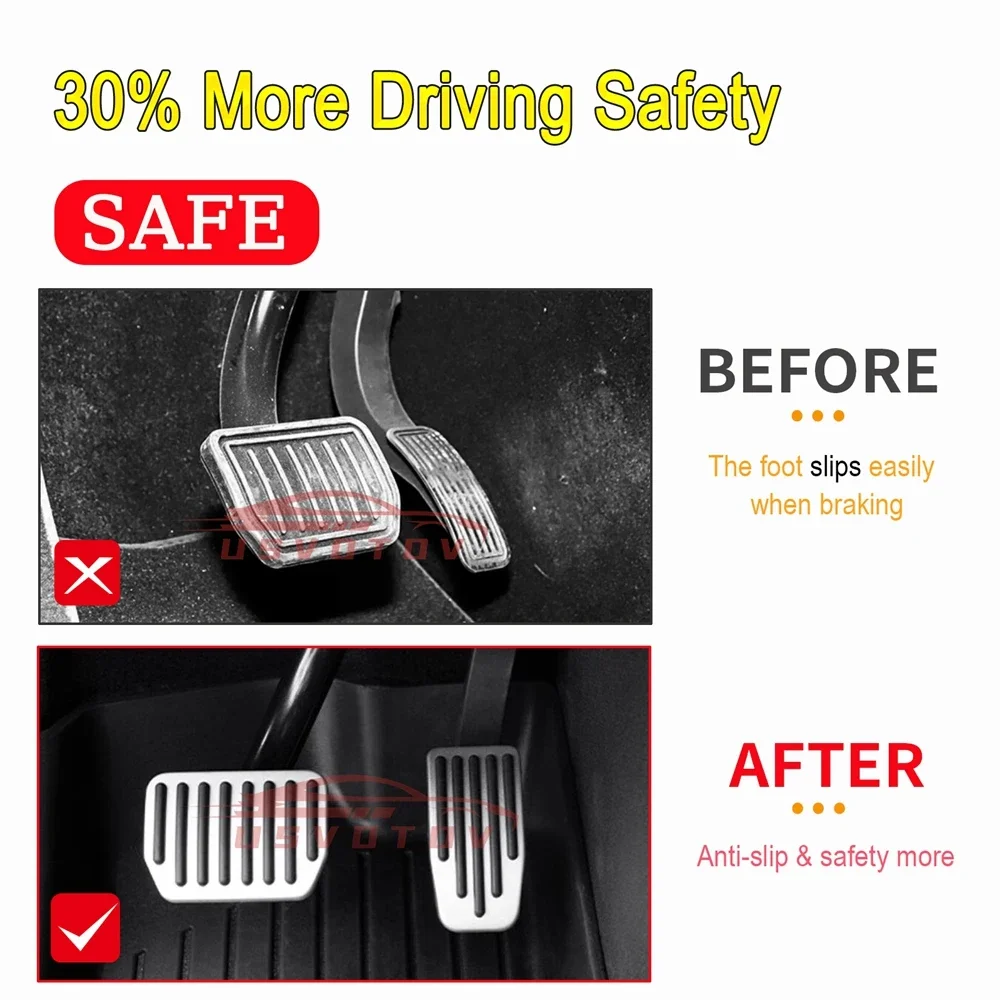 ل جديد تسلا نموذج Y إطلاق 2025 + العرعر 2025 دواسات القدم غطاء الملحقات عدم الانزلاق PC سبيكة + ABS مسرع الغاز الوقود الفرامل