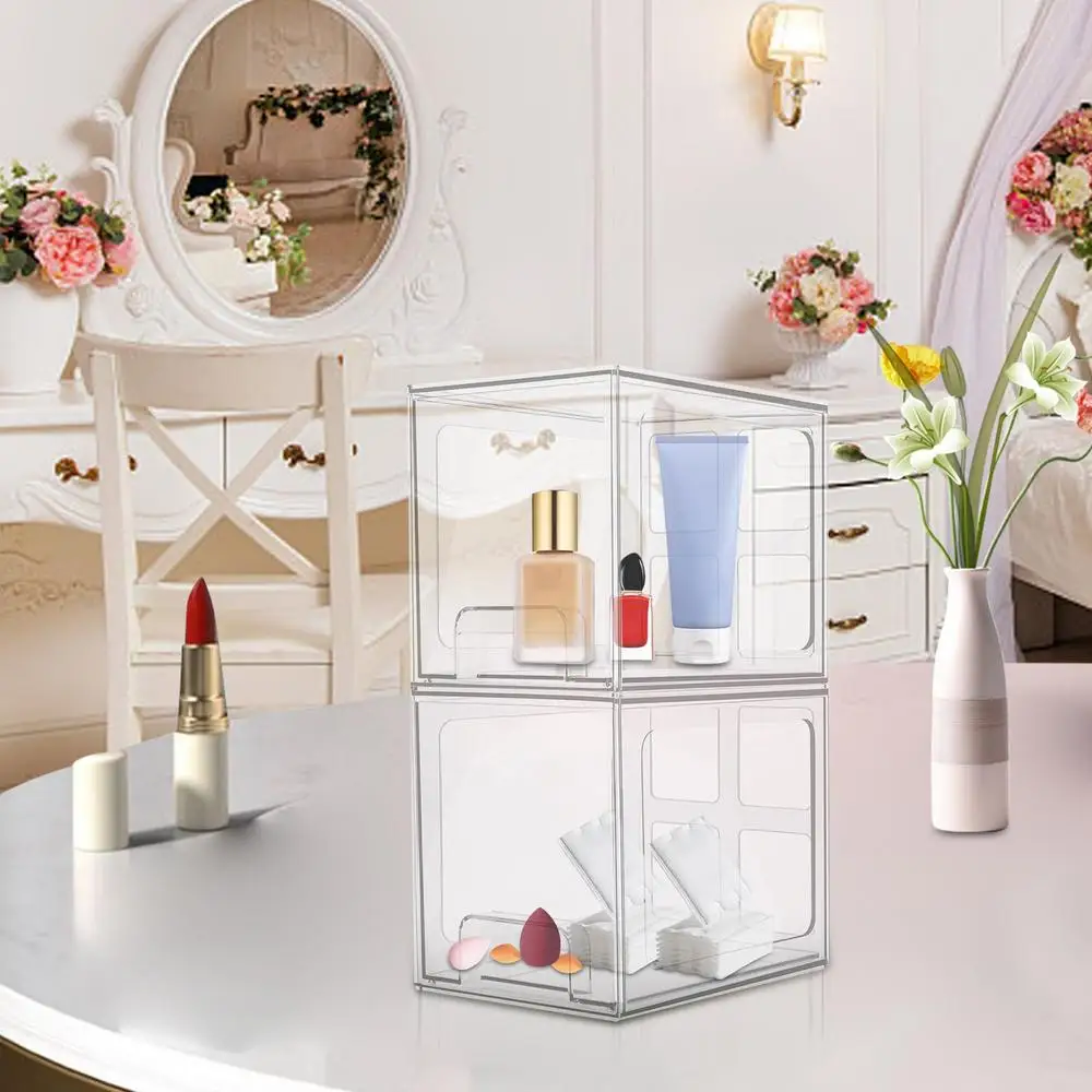 

Makeup Storage Box Transparent Luxury Lipstick Cosmetics Desktop Storage Home Accessorie Waterproof Household Organizer