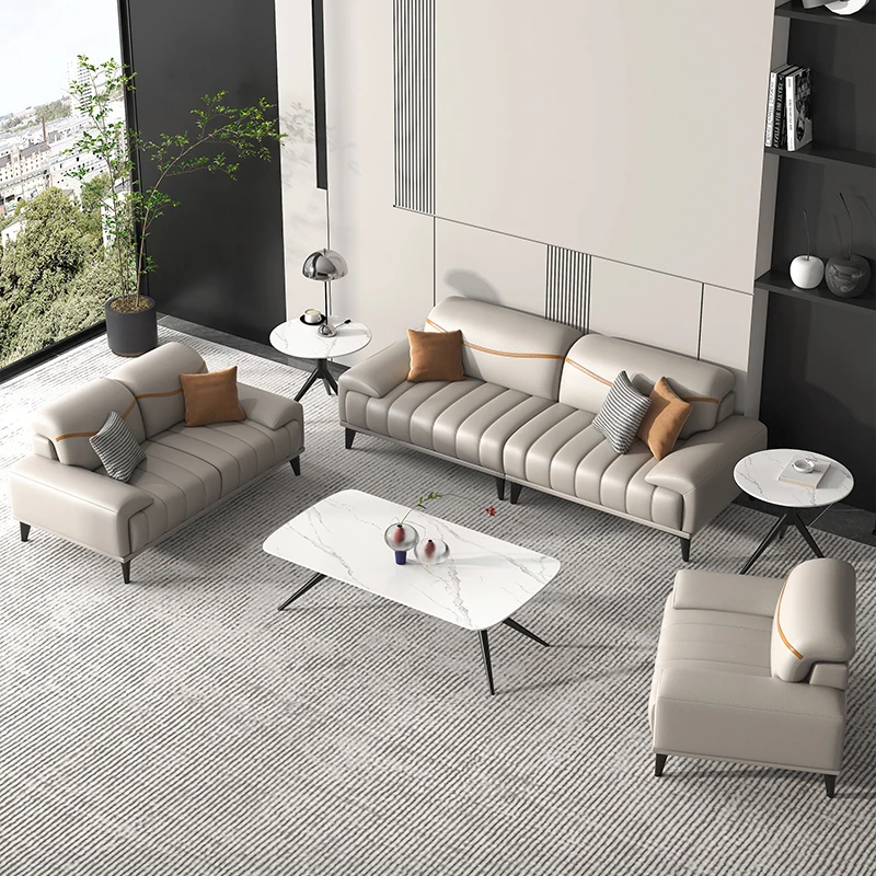Modern Leather Sofa Waiting Room Visitor Office Sofa Seating Couch of Living Room Furniturepromote sales