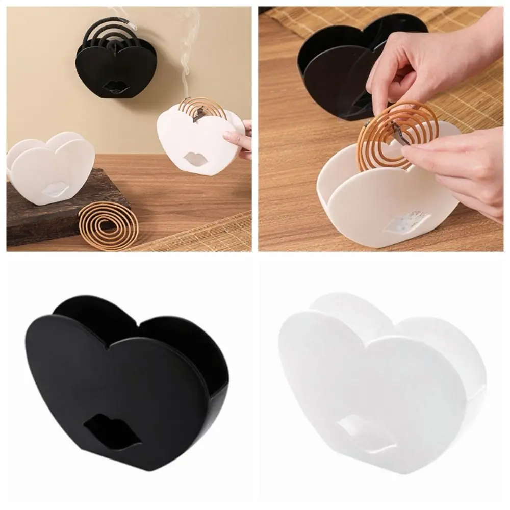 Reusable PET Mosquito Coil Holder Wall Mounted Non Marking Mosquito Coil Tray Heart Shape Mosquito Coil Box Outdoor
