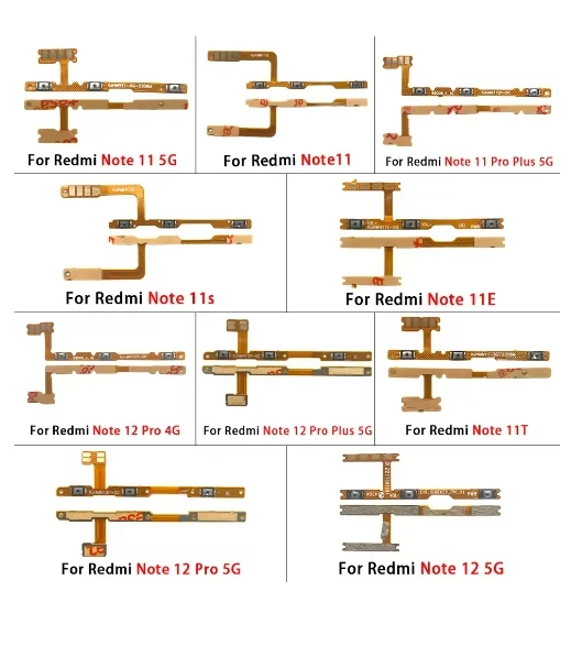 10Pcs Power ON OFF Volume Key Button Switch Flex Cable For Xiaomi Redmi 7 7A 8 8A 9 9A Note 7 8 8T 9 10 Pro 9s MI 10T Lite 10