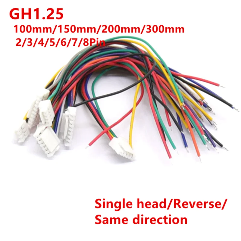 5Pcs GH1.25mm 2P/3P/4P/5P/6 Pin JST GH Series 1.25 Connector With Wire 10CM/20CM/30CM 1007 28 AWG 1.25MM