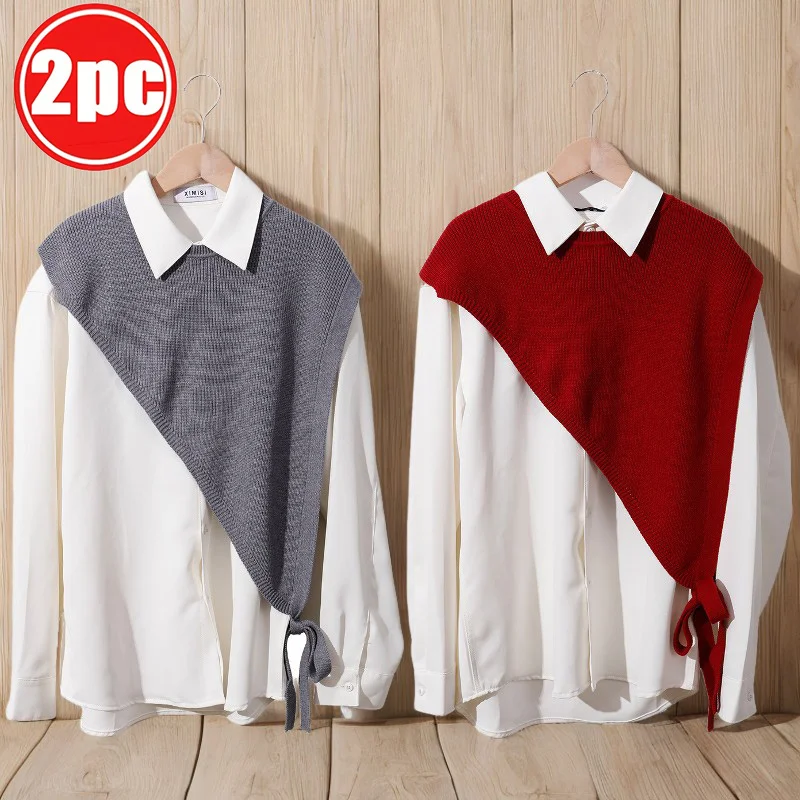 

Two piece set, women's shawl with diagonal triangle design, fashionable and simple design suitable for daily commuting scarf