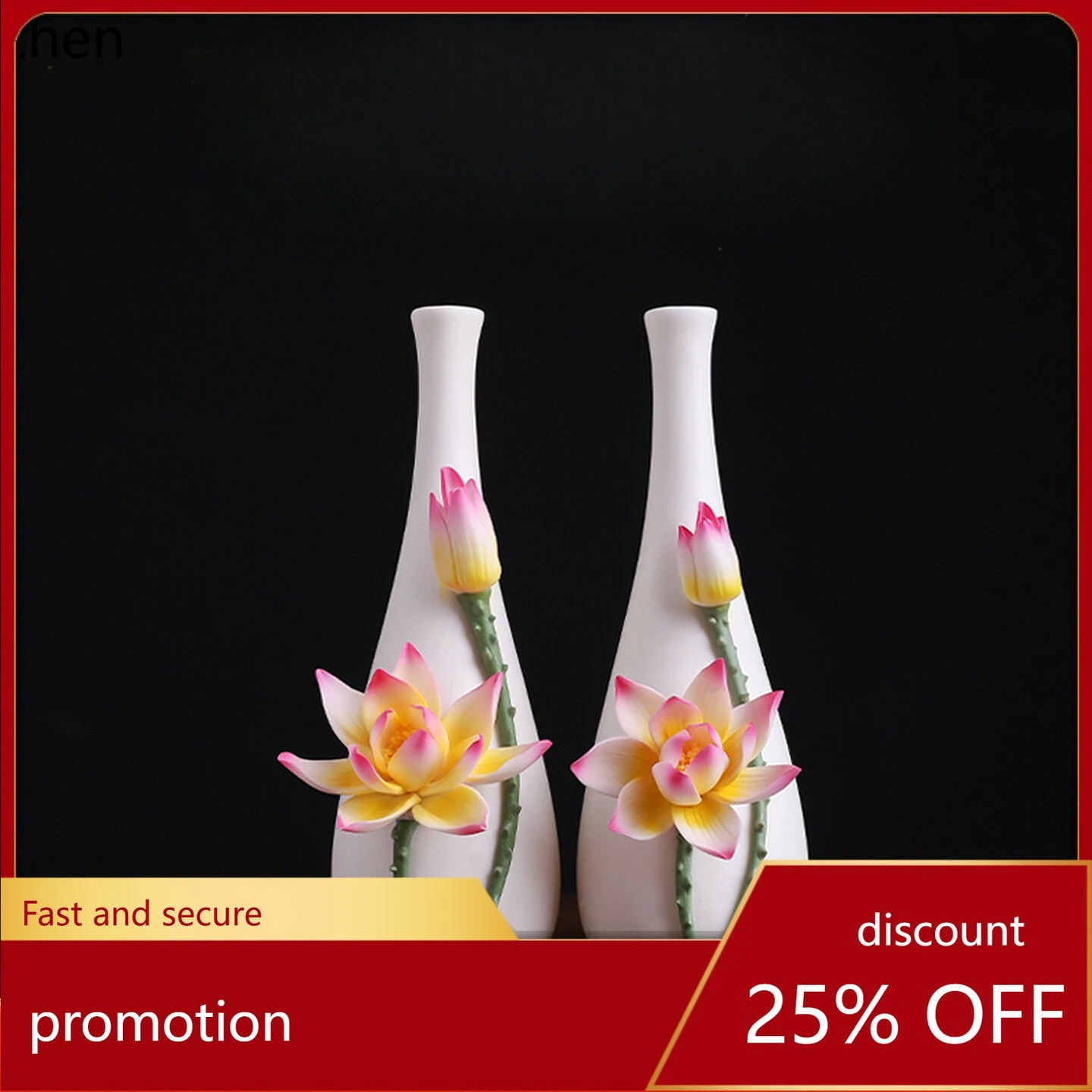 Cz ceramic lotus vase for   offerings, suitable  guanyin bodhisattva displaying  home water purification bottles decorations