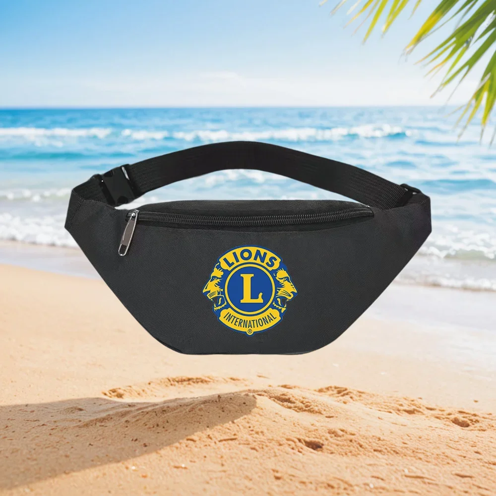 Lions International Logo Emblem: Waist Backpack Crossbody Chest Bag Street Casual Sporty Fashionable Simple Unique Printed Desig