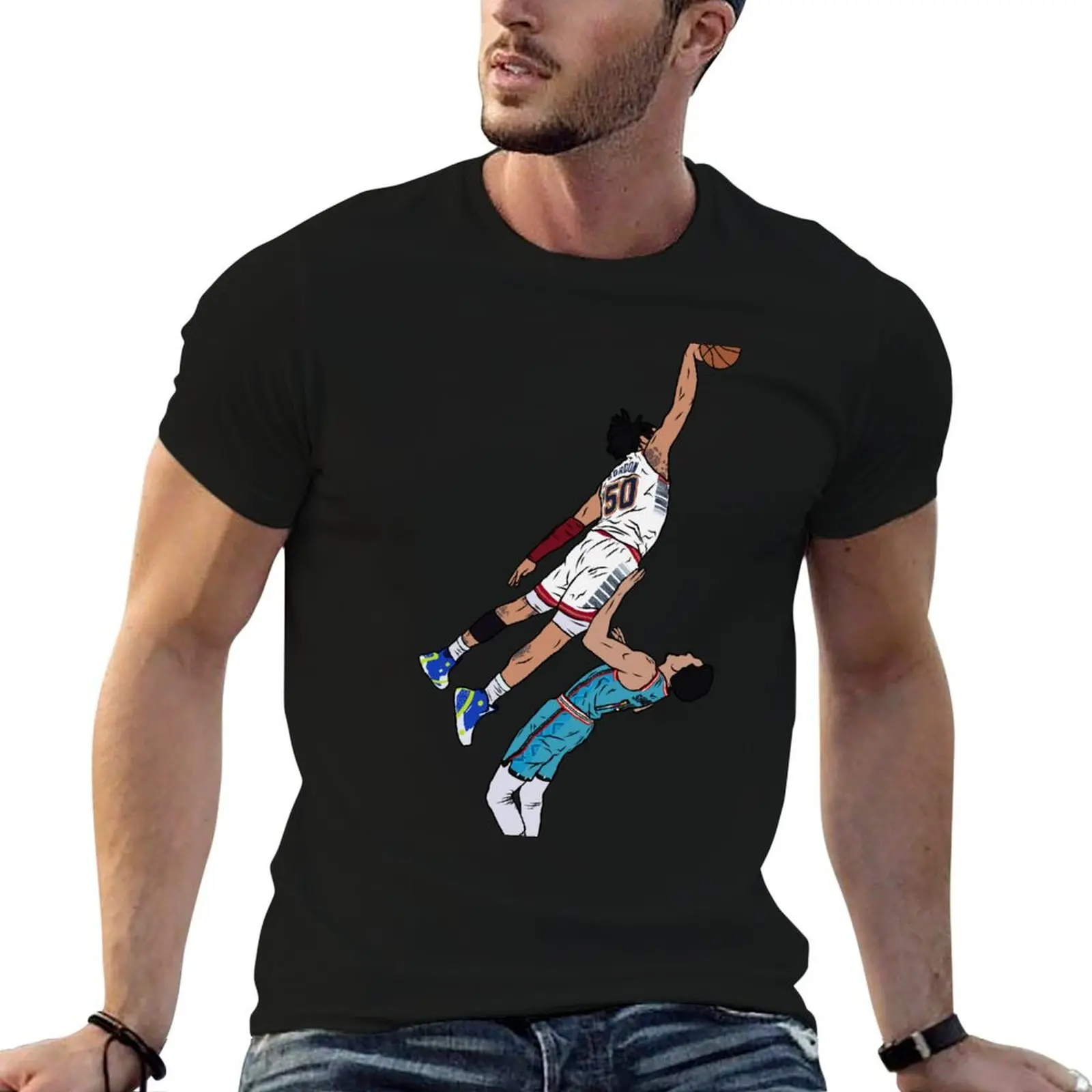 

Aaron Gordon Dunks on Landry Shamet T-Shirt t shirts cotton 100% cotton t shirts high quality T-Shirt