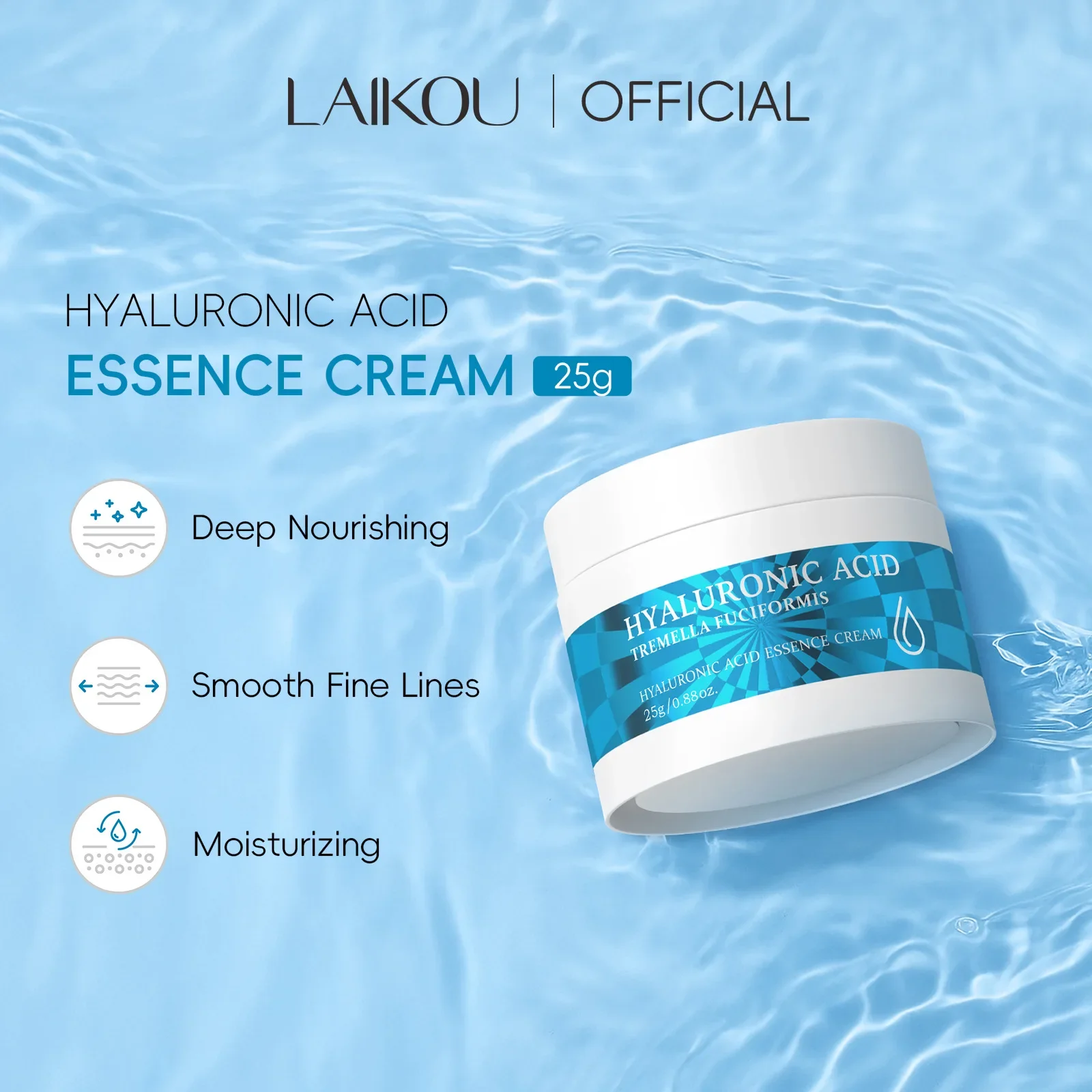 Hydrating Hyaluronic Acid Cream 25g Moisturizer Essence Lightweight Non Greasy Smooth Skin Face Care Skincare