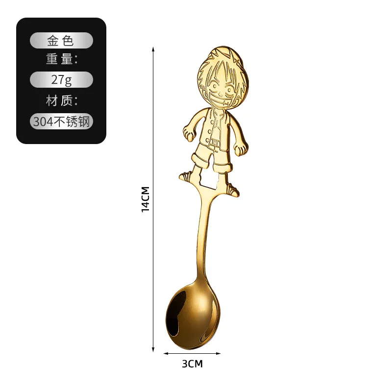 Anime Character 304 Stainless Steel Spoon Children\'s Cute and Creative Cartoon Stirring Dessert Coffee Spoon Flower Spoon