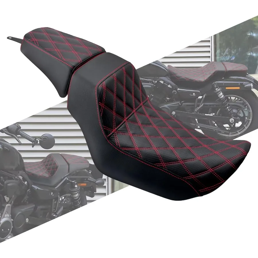 

Motorcycle Front Driver Rider Seat Rear Passenger Pillion Seat Cushion Leather OnePiece Seat Fit For Harley Nightster RH975 RH9