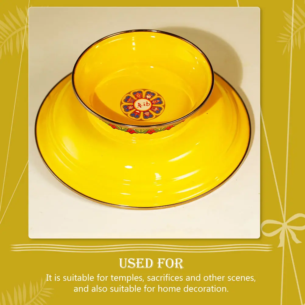 

Tribute Plate Premium Material Smooth Surface Religious Temple Home Decoration Buddhist Altar Supplies