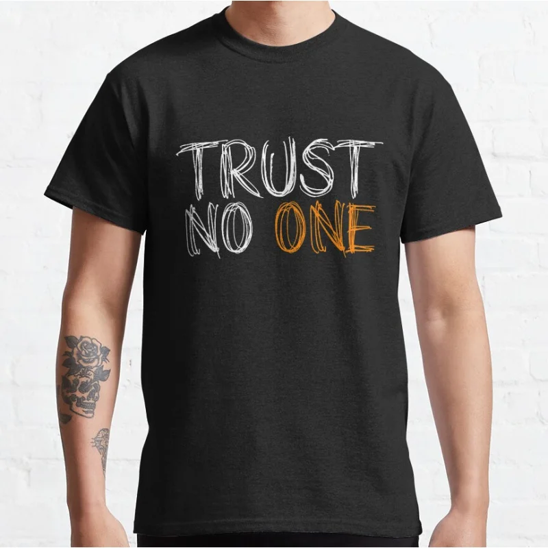 

Vintage Sci fi tv series 0227 The X Files Trust No One Gift t shirt for man Alien Graphic clothes All size tops S-6XL
