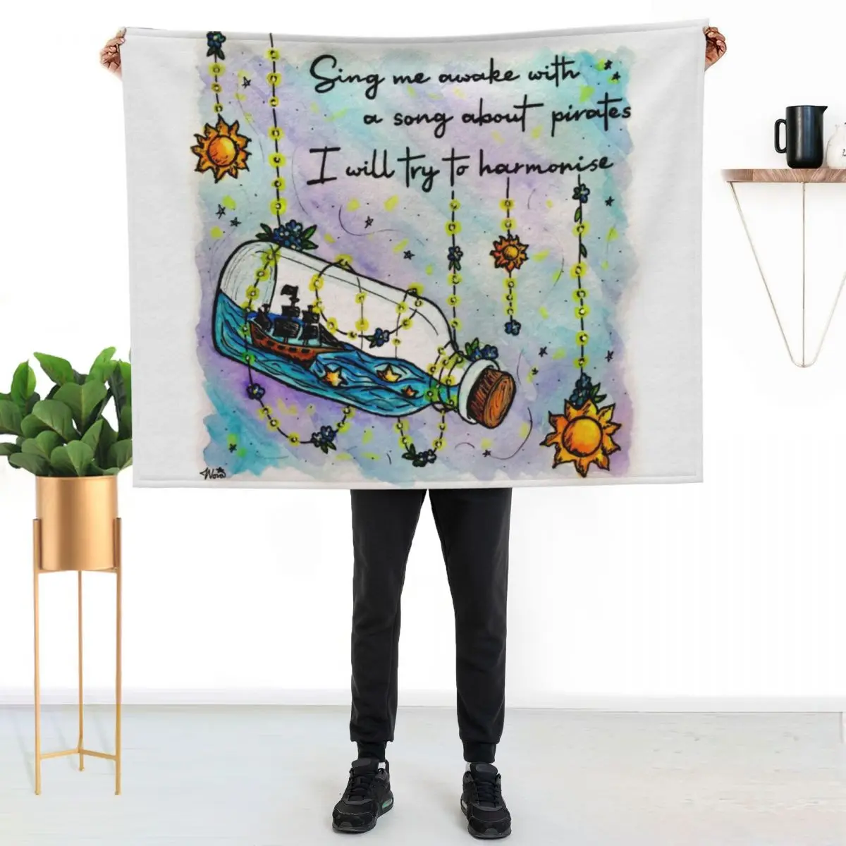Not Yet Suns & Pirate Ships Inspired by The Amazing Devil Throw Blanket Beautifuls Bed linens heavy to sleep Quilt Blankets
