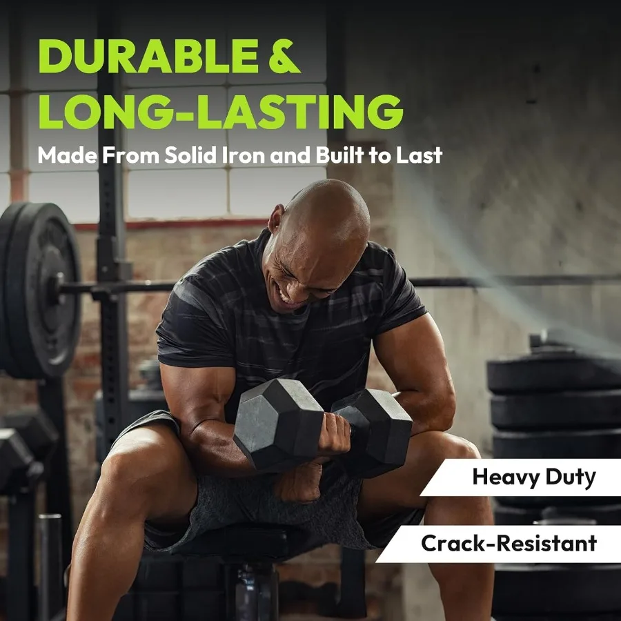 مجموعة الدمبل السداسية 2.565 رطل المطاط المغلفة ممارسة اللياقة البدنية الدمبل للمنزل الصالة الرياضية تدريب القوة الدمبل مجموعة من 2 مع دورا