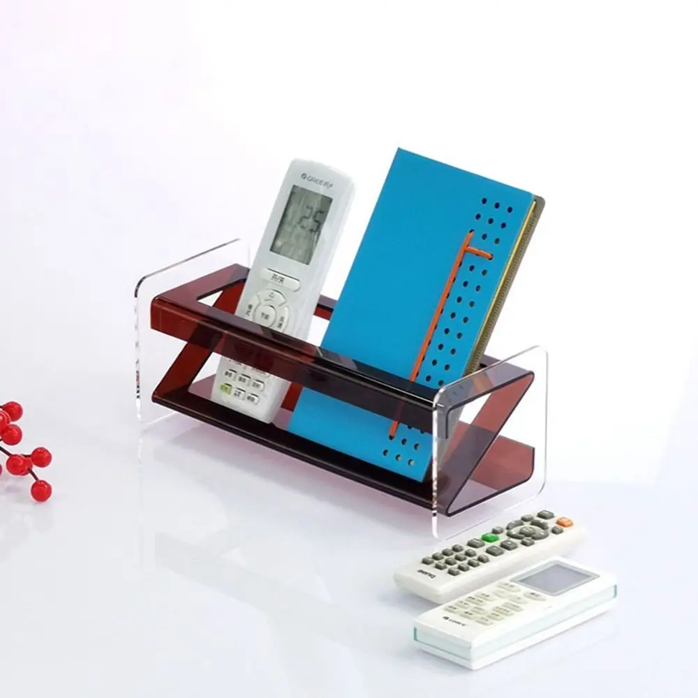 

Acrylic Remote Control Storage Box Simple Black Mobile Phone Storage Box Large Capacity Sundries Organizer Living Room