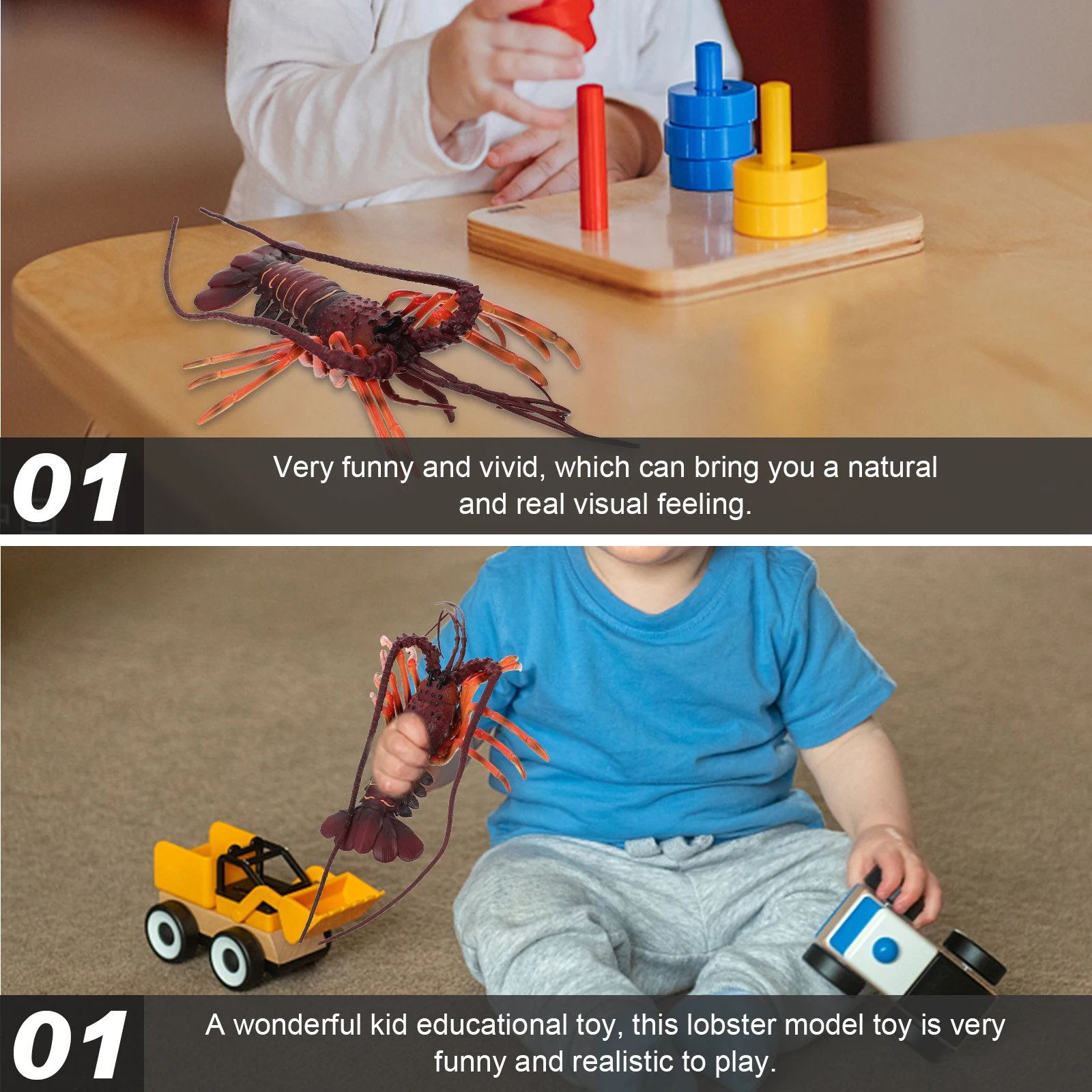 

Toy Simulated Lobster Ornaments for Kids Children's Animal Model Toys