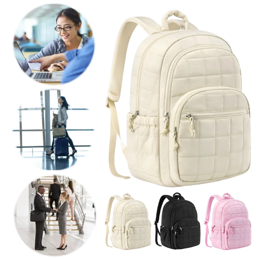 

Рюкзак для колледжа, стеганый повседневный рюкзак, школьный рюкзак для подростков, девочек, женщин, студентов