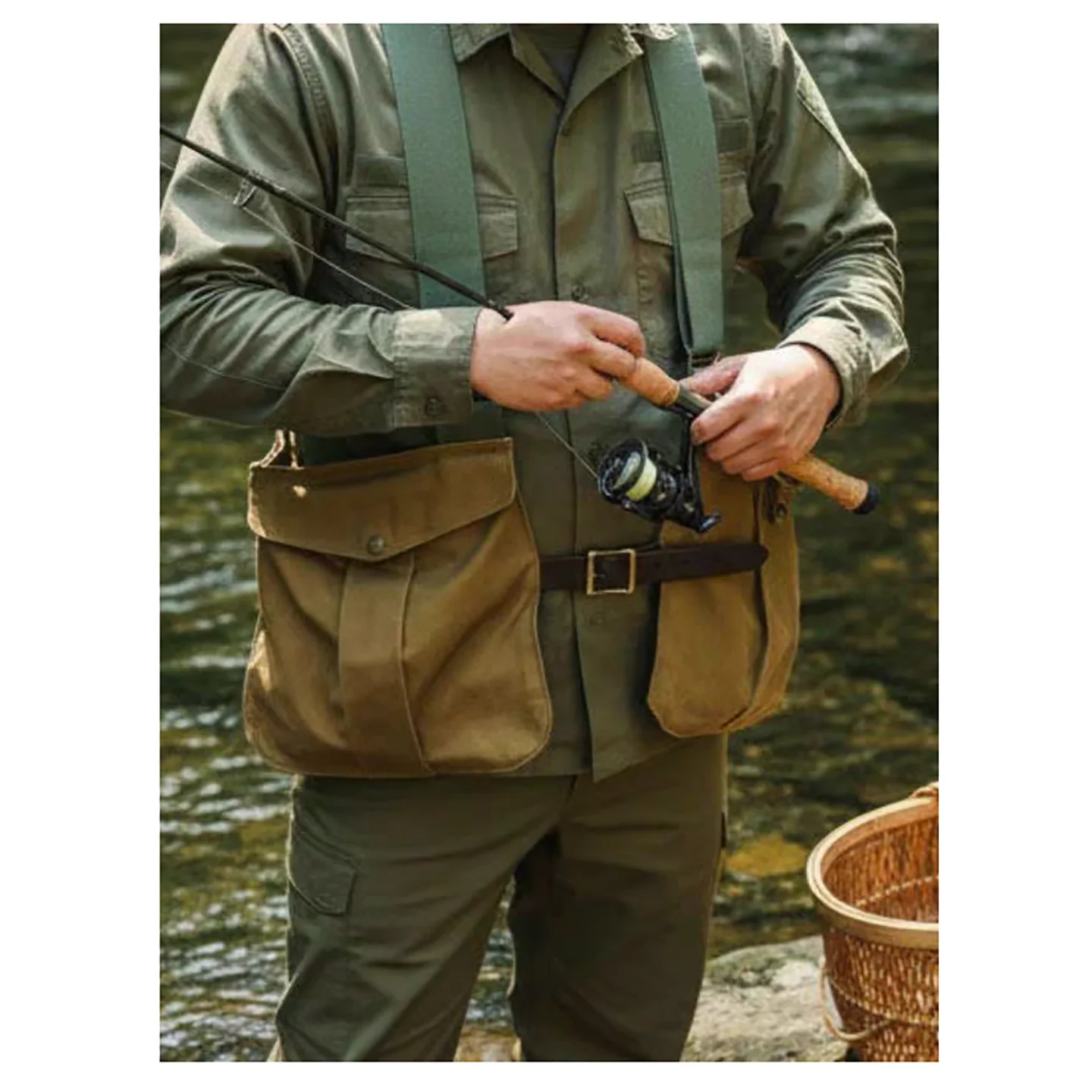 Chaleco Utilitario de Lona Encerada Vintage para Hombre, Ropa de Trabajo Americana, Multibolsillos, para Pesca, Camping, Chaleco de Trabajo sin Mangas