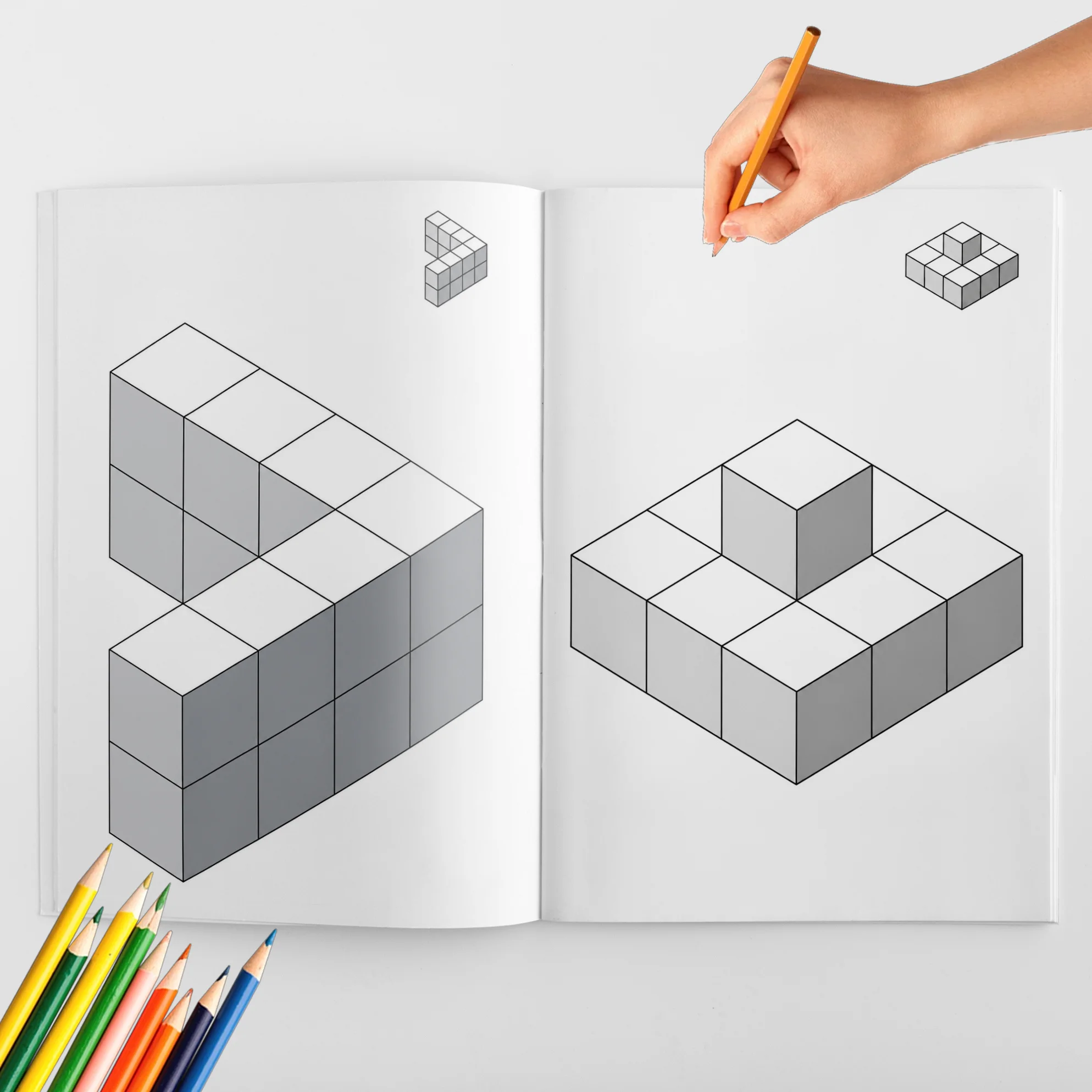How to Draw & Color 3D Optical Illusions, 48 Designs with Perspective, Geometric Art and Step-by-Step Sketch Practice