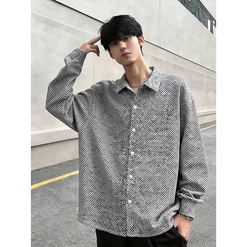 

New Fashion Loose Korean Men Jackets High Quality Casual Street Shirt Hot Sale Spring Autumn Long Sleeves Lapel Clothing for Men